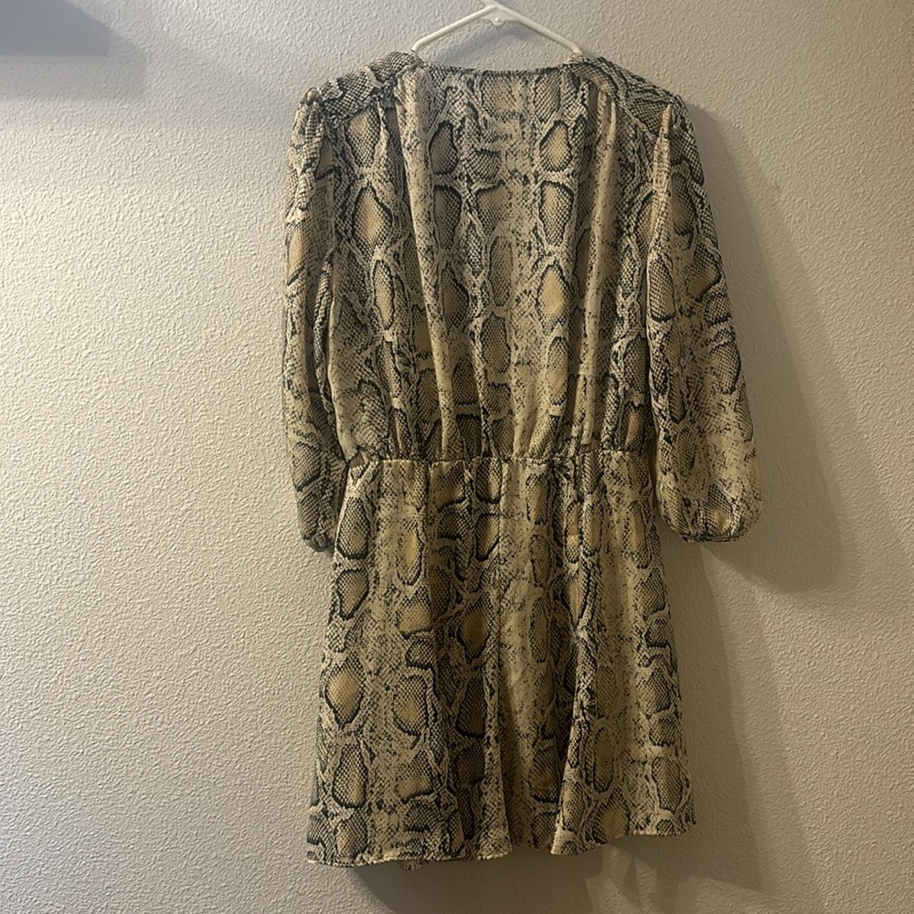 Zara Basic Snakeskin Print Button Down Dress Size… - image 6